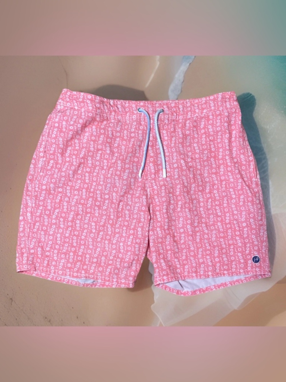 Johnnie-O Shorts Mens Large Pink Sands Lined 7" Inseam Swim Beach